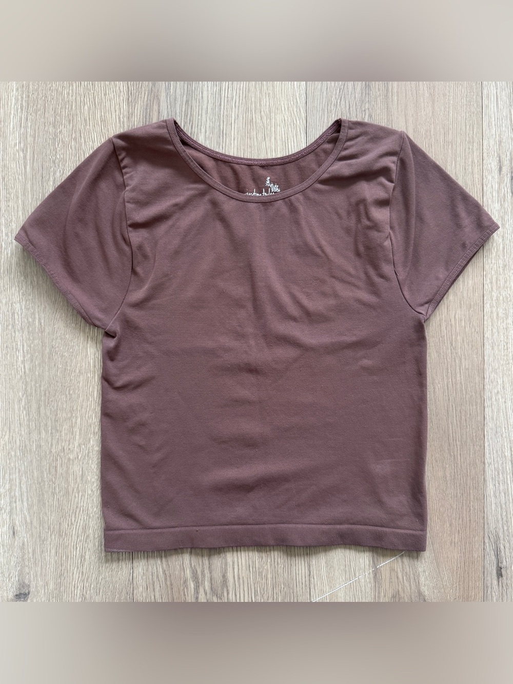 Free People Brown Cap Sleeve Crew Neck Slim Stretch Knit Tee Shirt Womens XS/S
